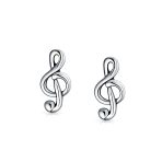 Set of 2 Tiny Music G Treble Clef Eight Note Stud Earrings Sterling Silver - Image 5