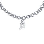 Musician Bells Clef Music Notes Charm Anklet Ankle Bracelet .925 Sterling Silver - Image 2