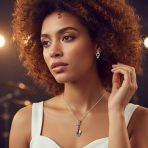 Music Lovers Saxophone Necklace & Treble Clef Stud Earrings Set Sterling Silver - Image 2