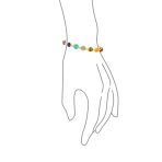 Spiritual Multicolor Chain Link Bracelet with Healing Stone Beads Adjustable - Image 4