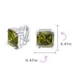 12MM Princess Cut Cubic Zirconia Aqua Blue CZ Solitaire Statement Clip On Stud Earrings Non Pierced - Image 24