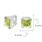 12MM Princess Cut Cubic Zirconia Aqua Blue CZ Solitaire Statement Clip On Stud Earrings Non Pierced - Image 25