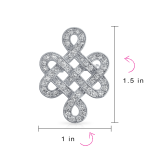 Celtic Love Knot Cubic Zirconia Pave CZ Brooch Lapel Pin Silver Plated - Image 3