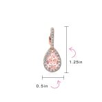 Classic 7CT Aqua Blue Cubic Zirconia CZ Large Teardrop Earrings Hinge Clip Closure - Image 36