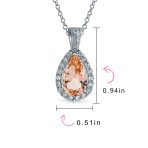 5CT Solitaire Teardrop Halo Cubic Zirconia CZ Pendant Necklace Silver Plated - Image 15