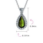 5CT Solitaire Teardrop Halo Cubic Zirconia CZ Pendant Necklace Silver Plated - Image 22