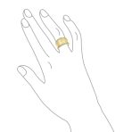 Modern Fashion CZ Accent Statement Wide Matte Finish Hammered Band Ring - Image 5