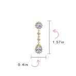 Crown Halo Cubic Zirconia CZ Teardrop Chandelier Clip On Earrings Non-Pierced - Image 22