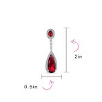Amethyst Purple CZ Teardrop Chandelier Screw Clip On Earrings Silver Plated - Image 19