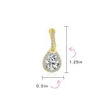 Classic 7CT Halo Red CZ Cubic Zirconia Drop Teardrop Clip On Earrings Adjustable Screw-back - Image 24