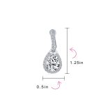 Classic 7CT Halo Red CZ Cubic Zirconia Drop Teardrop Clip On Earrings Adjustable Screw-back - Image 25