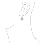 Classic 7CT Halo Red CZ Cubic Zirconia Drop Teardrop Clip On Earrings Adjustable Screw-back - Image 18