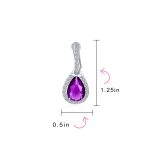 Classic 7CT Halo Red CZ Cubic Zirconia Drop Teardrop Clip On Earrings Adjustable Screw-back - Image 23