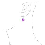 Classic 7CT Halo Red CZ Cubic Zirconia Drop Teardrop Clip On Earrings Adjustable Screw-back - Image 16