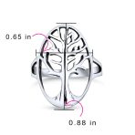 Silver Ring: Open Oval Family Tree of Life Statement for Wife Sterling - Image 3
