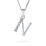 Delicate Pave CZ Block Letter Alphabet Pendant Necklace Sterling Silver - Image 12