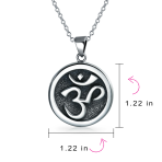 Spiritual Sanskrit Symbol Medallion Aum Om Ohm Necklace Pendant .925 Sterling Silver - Image 3