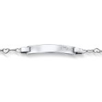 Delicate Petite Heart Blank Name Identification ID Bracelet .925 Sterling Silver 6" - Image 2