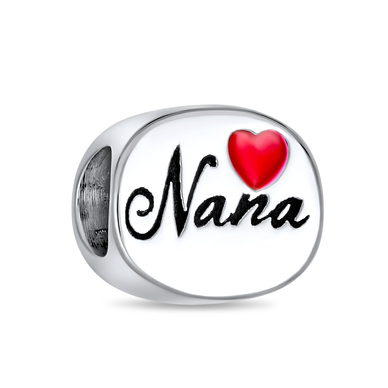 nana-bead-silver-charm-pandora_pbx-he-172_1 Nana Grandma Red Heart Charm Bead Sterling Silver for European Bracelet - Image 1
