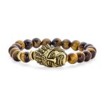 Unisex Howlite Onyx Tiger Eye Gemstone Bead Stretch Bracelet - Unique Design