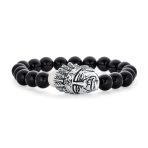 Unisex Howlite Onyx Tiger Eye Gemstone Bead Stretch Bracelet - Unique Design - Image 2
