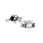 Set of 2 Nautical Travel Crab & Sea Turtle Charm Bead Sterling Silver