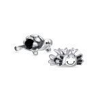 Set of 2 Nautical Travel Crab & Sea Turtle Charm Bead Sterling Silver