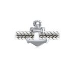 Set of 2 Nautical Boat Ship Wheel and Anchor Rope Charm Bead Sterling Silver - Image 3