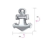 Set of 2 Nautical Boat Ship Wheel and Anchor Rope Charm Bead Sterling Silver - Image 4