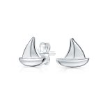 Sailboat Stud Earrings for Sea Lovers Ocean Sterling Silver