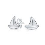 Sailboat Stud Earrings for Sea Lovers Ocean Sterling Silver