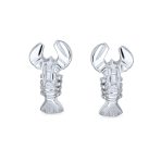 Set of 2 Nautical Ocean Marine Life Lobster and Octopus Stud Earrings Silver - Image 5
