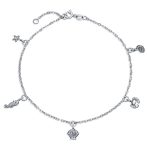 Nautical Charm Anklet Ankle Bracelet with Starfish Crab Seahorse and Seashell