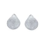 Hawaiian Nautical Cockle Seashell Stud Earrings in Sterling Silver - Image 2