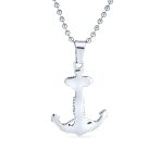 Nautical Anchor Pendant Necklace for Men Black Oxidized Stainless Steel Chain - Image 2