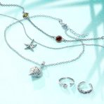 Elegant Multi-Color CZ Anklet Ankle Bracelet Sterling Silver Chain 9 Inch - Image 5