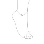 Marine Life Starfish Anklet Ankle Bracelet CZ Accents Sterling Silver 9-10 Inch - Image 3