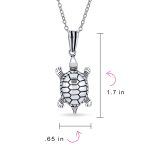 Tiny Nautical Sea Beach Turtle Pendant Necklace & Stud Earrings Jewelry Set .925 Sterling Silver - Image 4
