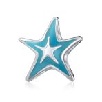 Set of 3 Nautical Travel Beach Blue Starfish & Cartoon Fish Glass Charm Bead - Image 3
