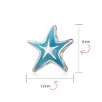 Set of 3 Nautical Travel Beach Blue Starfish & Cartoon Fish Glass Charm Bead - Image 5