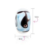Nautical Whale Ocean Glass Charm Bead for European Bracelet - Image 3