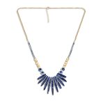 Blue Speckle Irregular Stone Bib Fan Statement Collar Necklaces Adjustable - Image 5