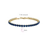 Classic 12CTW Prong Basket Set Solitaire Round Cubic Zirconia Cabochon CZ Tennis Bracelet Gold Plated 7.5 Inch - Image 16