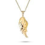 CZ Guardian Angel Wing Feather Pendant Necklace Rose Gold Plated Sterling Silver - Image 3