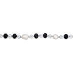 Wrap 40" Black & White Crystal Freshwater Cultured Pearl Strand Necklace - Image 2