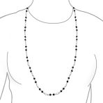 Wrap 40" Black & White Crystal Freshwater Cultured Pearl Strand Necklace - Image 3