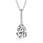 4CT Teardrop Solitaire CZ Bridal Necklace in Sterling Silver