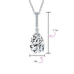 4CT Teardrop Solitaire CZ Bridal Necklace in Sterling Silver - Image 3