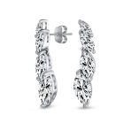 Classic Marquise Leaf CZ Statement V Necklace Chandelier Earrings Jewelry Set - Image 2