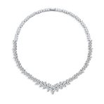 Classic Marquise Leaf CZ Statement V Necklace Chandelier Earrings Jewelry Set - Image 3